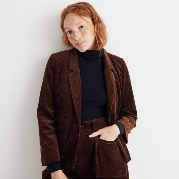 NWT Madewell Corduroy Dorset Blazer Jacket Chocolate Brown Size S - Picture 3 of 10
